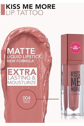 Uzun Süre Kalıcı Mat Ruj - Kiss Me More-004 Peach-8682536040655 Diğer