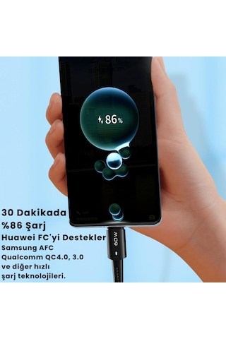 Essager Led Işıklı 0.5metre Qc4.0 Pd 60w Type C To Type C Şarj Kablosu Örgü Kopmaz Şarj Akım Korumalı Desen - Ben10
