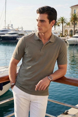 Buratti Pamuklu Regular Fit Düğmeli Erkek Polo Yaka T Shirt 5902127 Haki