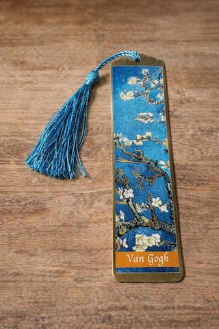 Sanatsal Tablo Temalı Metal Kitap Ayracı Van Gogh-badem Çiçekleri