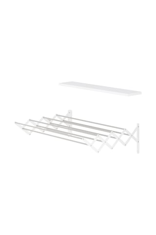 Akordiyon 70cm Çamaşır Kurutma Askısı Duvara Monte Katlanabilir Kurutmalık Banyo Balkon Beyaz Beyaz