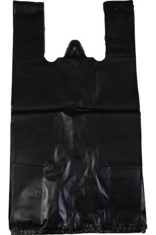 Kalbi Ticaret Siyah Poşet Kalın Orta Boy 28 x 50 CM 1 KG Hışır Atlet Poşet