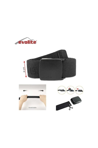 Evolite Outdoor Stretch Kemer 4 Cm Siyah