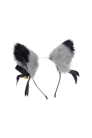 Yifomall Şık Tilki Kulaklı Saç Aksesuarı: 2 Farklı Stil İçin Peluş Kulaklar Ve Siyah Bant Seti 12cm X 9cm