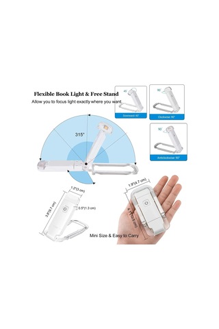 Usb Şarj Edilebilir Kitap Okuma Led Işıkları Parlaklık Beyaz