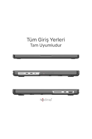 Novstrap Apple Uyumlu MacBook Pro 14 İnç M5 Çip A3434 İle Kılıf Sert Parlak Koruma Kapağı Siyah Karışık Çok Renkli