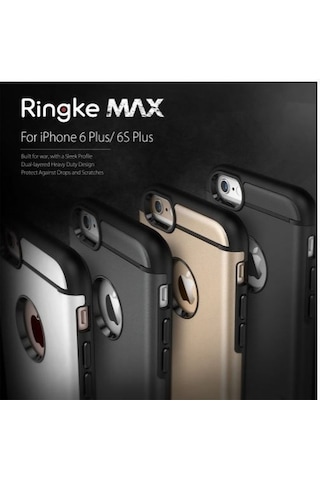 Ringke Max Apple Uyumlu iPhone 6s Plus/ 6 Plus İle Kılıf Gun Metal Tam Koruma Isı Dağılımlı Şok Emici Teknoloji