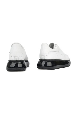 Ziya, Erkek Hakiki Deri Sneaker 143423z120 Beyaz Beyaz