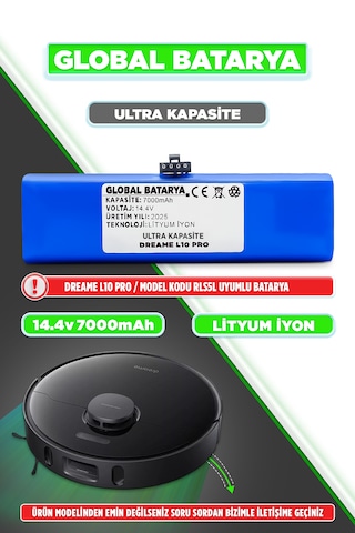 Dreame L10 Pro Uyumlu Batarya 7000mah
