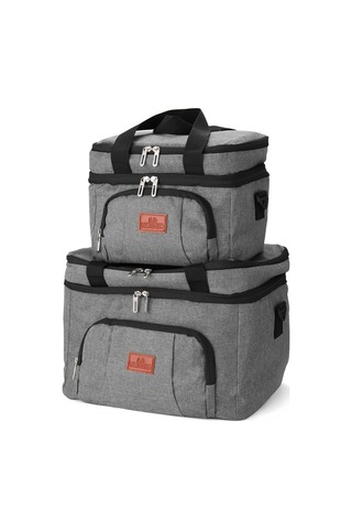 Pazly Öğle Yemeği Çantası El Taşınabilir Isı Yalıtımlı Piknik İş Çantası Gri Gri