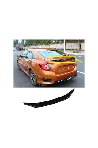 Honda Civic Fc5 Bagaj Üstü Oem Anatomik Spoiler Piano Black