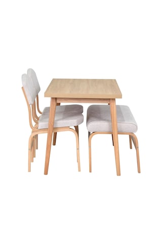 Vilinze Ege Sandalye Ve Bank Avanos Ahşap Mdf Mutfak Masası Takımı - 70x120 Cmtk-avns-70120-nn-ege19n-peri40n-sbeyaz Kırık Beyaz