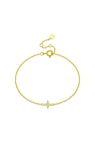 Brezza Lusso Jewelry 925 Ayar 18k Altın Kaplama Minimal Yıldız Kadın Bileklik Sarı
