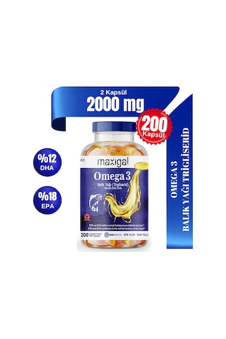 Maxigal Omega-3 Balık Yağı 200 Kapsül