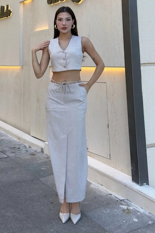 Bağlama Detaylı İkili Takım 46139-bej Bej