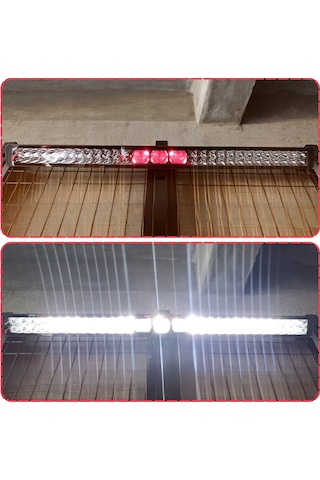 Off-road Premium Tavan Led Bar 105 Cm Beyaz Işık Projektör Kırmızı Göz Gündüz Led Metal Gövde