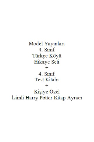 4. Sınıf Hikaye Kitabı Seti Model Yayınları Türkçe Köyü + 4. Sınıf Test Kitabı + Kişiye Özel İsimli Harry Potter Kitap Ayracı