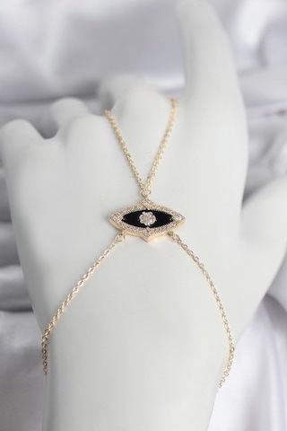 Pirinç Göz Model Gold Renk Zirkon Taşlı Kadın Şahmeran Altın