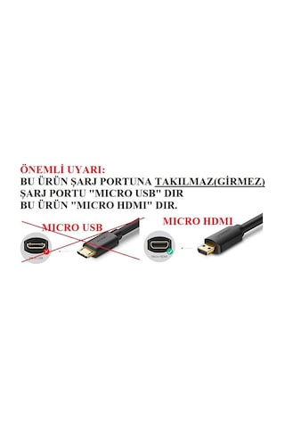 1.5 Metre Micro - Mikro Hdmı To Hdmi Çevirici Dönüştürücü Kablo
