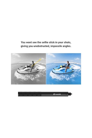 Novahub Insta360 Uzun Şeffaf Selfie Çubuğu - 120cm Uzayabilir, One X/one/evo/one R/one X2 Uyumlu