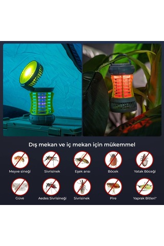 Ayrex Sivrisinek Kovucu İç Mekan/dış Mekan Elektrikli, Micro Usb Şarj Edilebilir Sivrisinek Kovucu Lamba, Taşınab