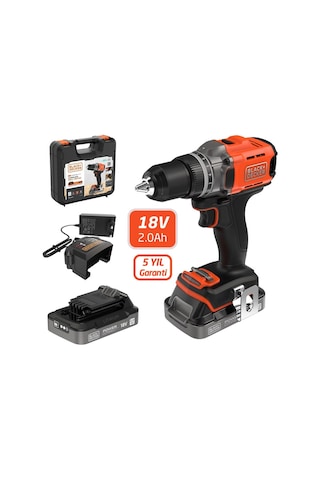 Black+Decker BCD382D2XK 18 V 2.0 Ah Çift Akülü Delme Vidalama