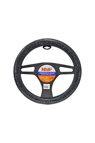 Nyf F-1500 Geçmeli Direksiyon Kılıfı Taşlı Siyah Full 38 Cm