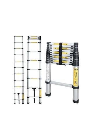 2,6 Mt Paslanmaz Teleskopik Merdiven - 9 Basamak 100 Cm'ye Kadar