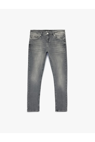 Koton Normal Bel Pamuklu Cepli Skinny Fit Jean Pantolon - Michael Jean Gri 6sam40016nd Gri