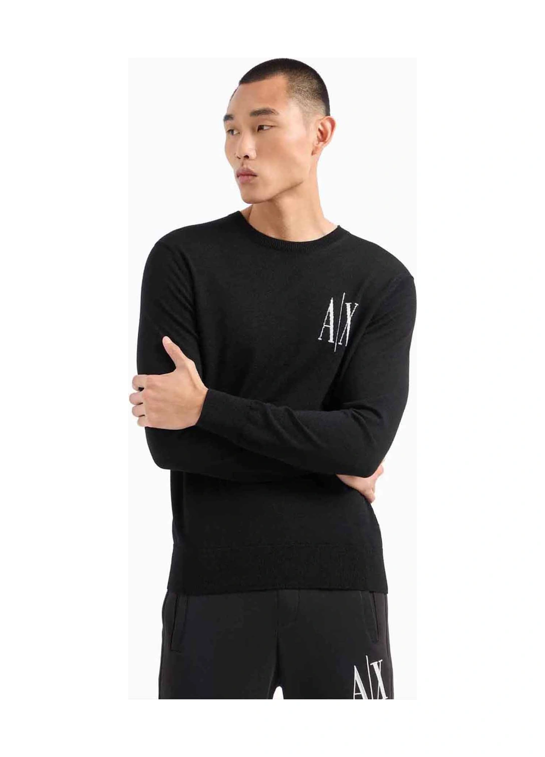 Armani Baskılı Erkek Sweat Siyah