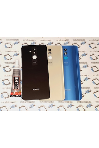 Tkgz - Mate 20 Lite Arka Pil Batarya Kapağı (Cam Kamera Lensi) (336563967) Altın