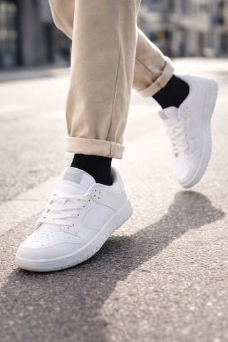 Sandrush Low Top Dayanıklı Rahat Unisex Günlük Sneaker Ayakka... Beyaz - Beyaz