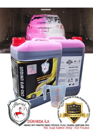 Abrias Nano Fırçasız Cilalı Oto Yıkama Pembe Şampuan 5kg