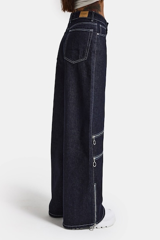 it's basic Kadın İndigo Selvedge 7s6-50 Süper Baggy Fit Fermuar Detaylı Özel Tasarım Denim Jean
