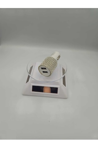 Gümüş Taşlı Araç Çakmaklık Şarj Çift Çıkışlı A Kalite