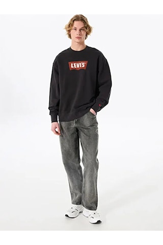 Levi's Erkek Bisiklet Yaka Premium Graphic Baskılı Siyah Sweatshirt - 003vk-0000 Siyah