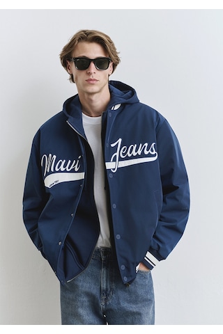 Mavi - Mavi Jeans Baskılı Lacivert Kolej Ceket 0110624-89353 Lacivert