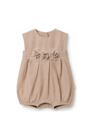 Babyhola Pileli Bayramlık Kız Bebek Tulum 12825 Kahverengi