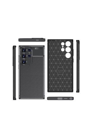 Galaxy S24 Ultra Uyumlu Miy Negro Silikon Telefon Kılıfı-siyah