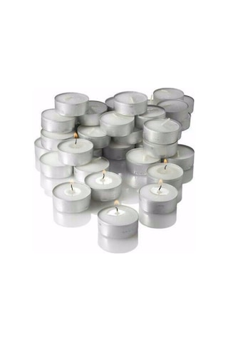 50 Li Tea Light Mum Beyaz