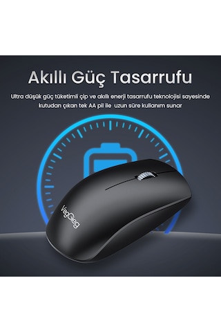 Veggieg G700 Kablosuz Mouse 2.4ghz Nano Usb Alıcı 3 Tuşlu Pilli Optik Mouse G700