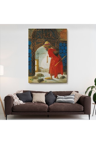 Osman Hamdi Bey'in Kaplunbağa Terbiyecisi İsimli Eseri Kanvas Tablo-5129 70 X 100