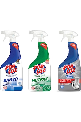 Porçöz Banyo-mutfak-kireç Çözücü 750 Ml 3 Lü Set 3’lü Set