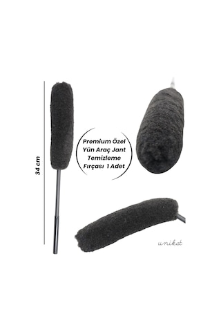 Yün Araç Jant Temizleme Fırçası Premium 34 Cm 1 Adet