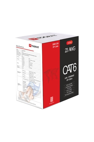 305m Cat6 Cat 6 Kablo - 23 Awg - Ethernet İnternet Kablosu Cat 6e