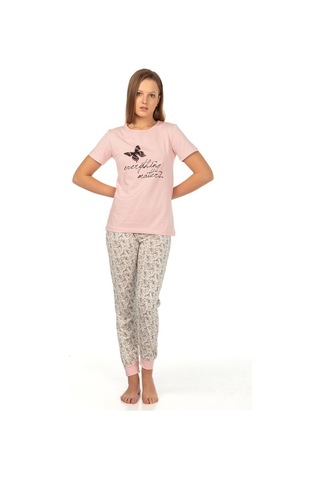 Vishenka Modal Baskılı Kadın Pijama Takımı Pembe