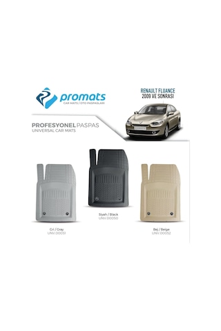 Renault Fluence 2009 Sonrası Oto Paspas Profesyonel 4d Bej