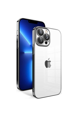 Zeyline Apple Uyumlu iPhone 12 Pro Kamera Korumalı Renkli Çerçeveli Zore Garaj Kapak-siyah
