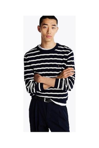 Tommy Hilfiger Classıc Cotton Cable Crew Neck Twilight Navy / Multi