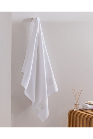 Madame Coco Noemie %100 Pamuk Banyo Havlusu - Beyaz/silver - 70x140 Cm 8684427342923 Çok Renkli